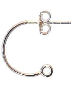 Sterling Silver Curved Stud with Earring Back