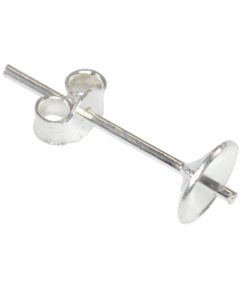 Sterling Silver Stud with 5mm Cup and Earring Back
