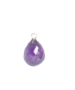 Sterling Silver with Amethyst Faceted Charm