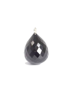 925 Silver with Black Onyx Faceted Charm