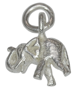 Sterling Silver Elephant Charm-8mm