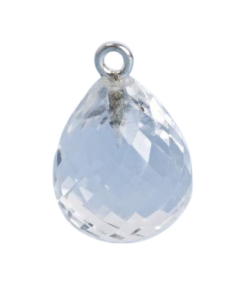 925 Silver with Crytsal Quartz  Faceted Charm