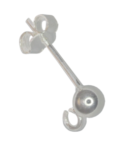 Sterling Silver 4mm Ball with Loop Stud and Earring Back