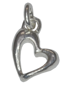 Sterling Silver Crooked Heart Charm