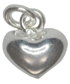 Sterling Silver Puffed Heart Charm