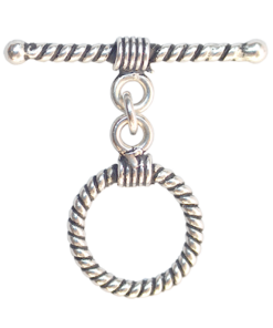 925 Silver 13mm Striped Toggle Clasps