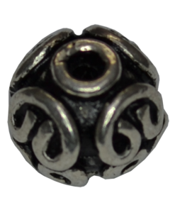 Sterling Silver Round Ethnic Bead