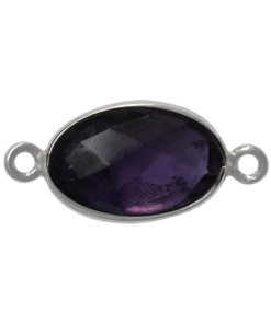 925 Silver Amethyst Connector