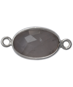 925 Silver Rose Quartz Connector