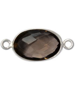 925 Silver Smoky Topaz Connector
