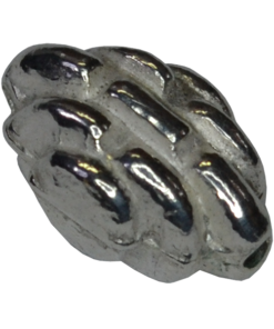 Sterling Silver Striped Shiny Bead