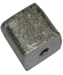 4mm Sterling Silver Brushed Cube Bead