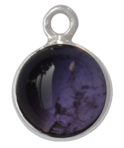Sterling Silver Round Amethyst Charm