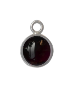Sterling Silver Round Garnet Charm