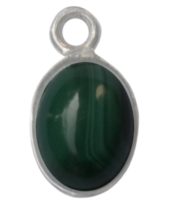 Sterling Silver Oval Malachite Charm