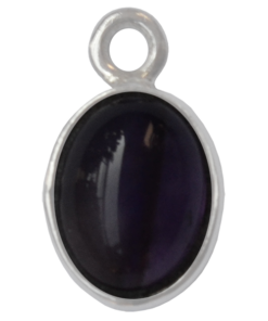 Sterling Silver Oval Amethyst Charm