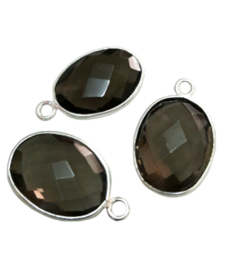 Sterling Silver with Smoky Quartz Oval CHARM