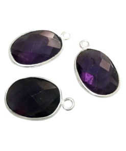 Sterling silver Amethyst Oval CHARM