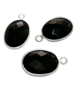 Sterling Silver Black Onyx Oval CHARM