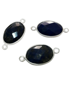 Sterling Silver Lapis Oval Connector