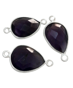 Sterling Silver Amethyst Drop Connector
