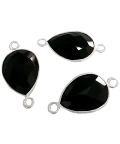 Sterling Silver Drop Black Onyx Connector