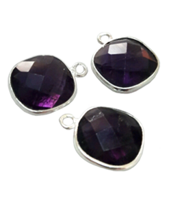 Sterling Silver Amethyst Square CHARM