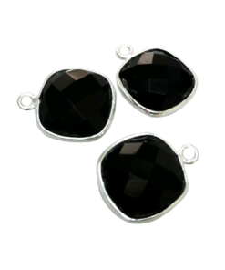 Sterling Silver Black Onyx Square CHARM