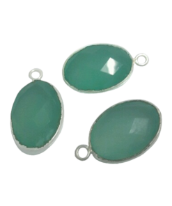 Sterling Silver Aqua Chalcedony Oval CHARM