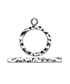 Sterling Silver Hammered Toggle Clasp