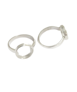 Sterling Silver Bezel Ring to Set 10mm Stones Ring Size US 8
