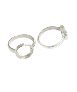 Sterling Silver Bezel Ring to Set 10mm Stones Ring Size US 6