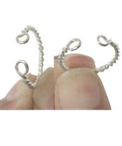 Sterling Silver Twisted Wire Ring with Loop Ring Size US 8 to 10 Adjustable