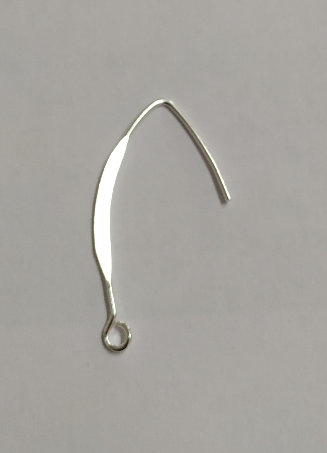 Sterling Silver Curved Flat Earwire - Silver Beads and Findings