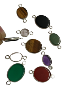 Sterling Silver FLAT Stone Connectors (PACK OF 10 PCS)