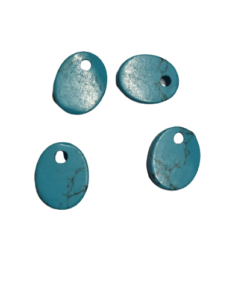 8*10mm Oval Flat Reconstituted Turquoise with Hole on Top