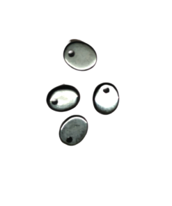8*10mm Flat Oval Black Onyx with Hole on Top