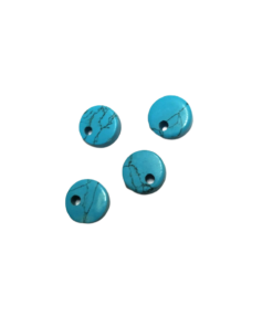 8mm Flat Reconstituted Turquoise with Hole on Top