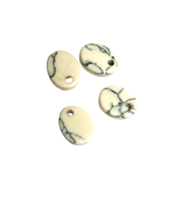 8*10mm Flat Oval Howlite with Hole on Top