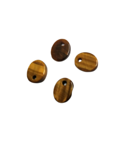 8*10mm Flat Oval Tiger Eye with Hole on Top