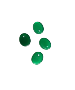 8*10mm Flat Oval Green Onyx with Hole on Top