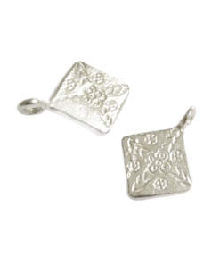 Sterling Silver Diamond Shape Pattern Charm