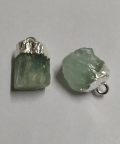 Rough Natural Aquamarine with 925 Silver Electroplating