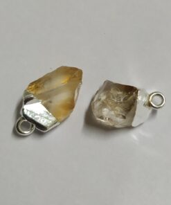 Rough Natural Citrine with 925 Silver Electroplating
