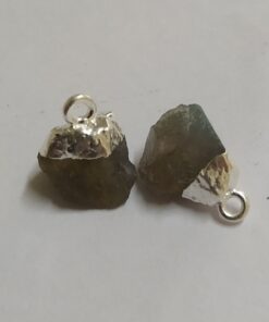 Rough Natural Labrodorite with 925 Silver Electroplating