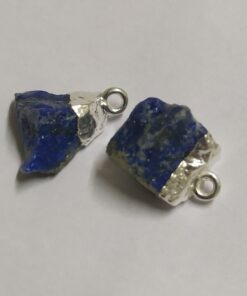 Rough Natural Lapis with 925 Silver Electroplating