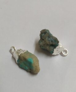 Rough Natural Turquoise with 925 Silver Electroplating