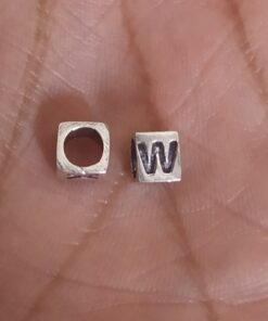 Sterling Silver "W" Bead