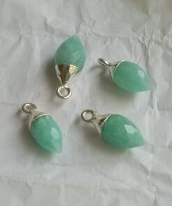 Faceted Olive Amazonite 925 Silver Charm