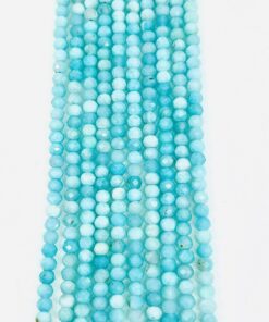 3*4mm Faceted Rondelle Amazonite Beads approx 36 cms length
